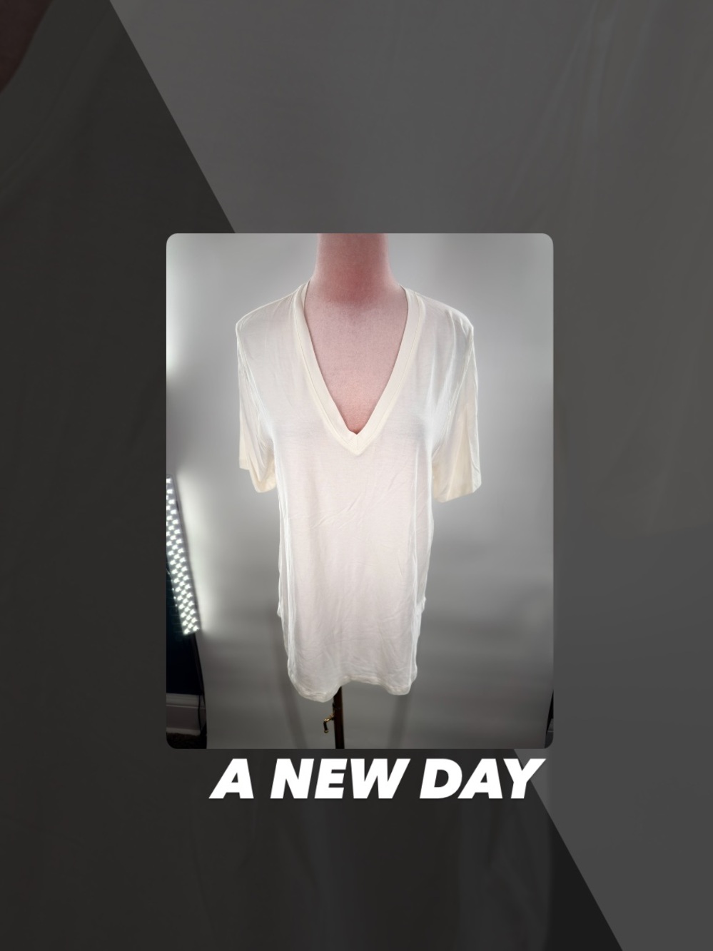 EUC A New Day V Neck Tee Shirt